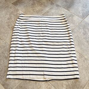 🆕 The Limited high rise stretch knee length striped pencil skirt white b…